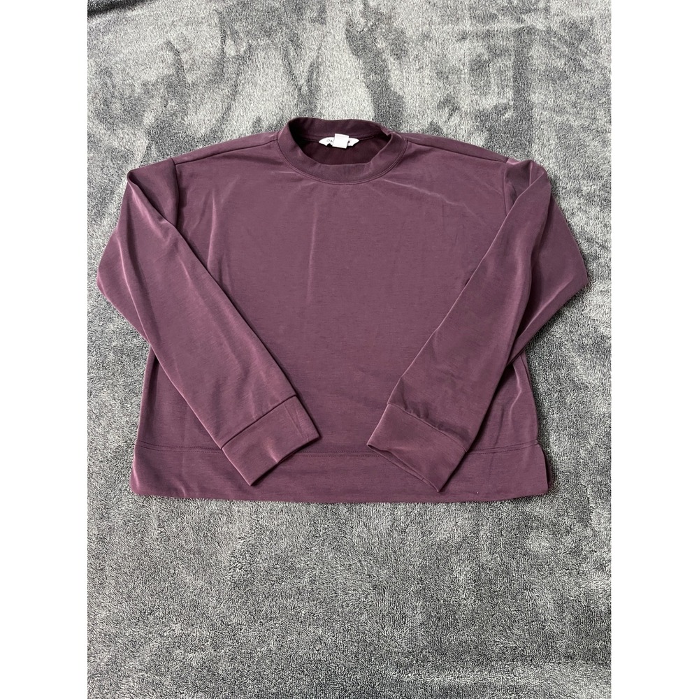 Athleta Coaster Luxe Sweatshirt Womens Small Plum Purple Mock Neck Pullover S
